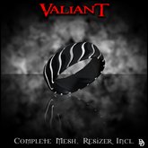Dare Designs: Valiant Men's ring - black titanium/silver
