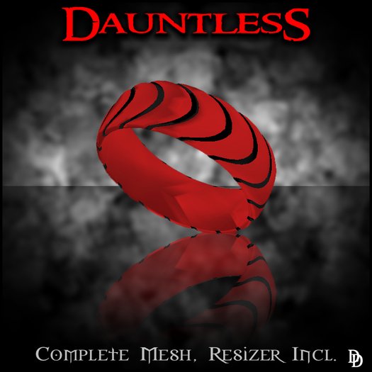 Dare Designs: Dauntless Men's ring - red titanium/black titanium