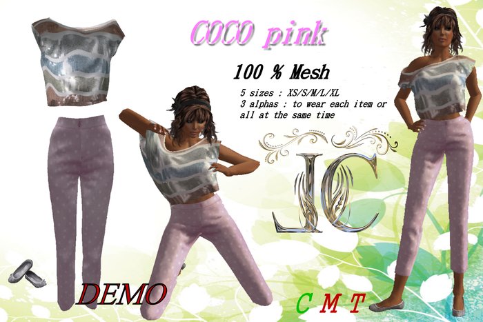 Mesh COCO pink 100% Mesh ***DEMO***