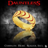 Dare Designs: Dauntless Men's ring - gold-red titanium