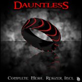 Dare Designs: Dauntless Men's ring - black titanium/red titanium