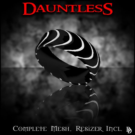 Dare Designs: Dauntless Men's ring - black titanium/silver