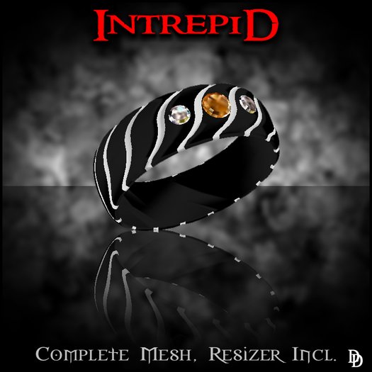 Dare Designs: Intrepid Men's ring - black titanium-citrine
