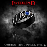 Dare Designs: Intrepid Men's ring - black titanium-sapphire