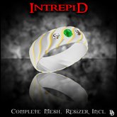 Dare Designs: Intrepid Men's ring - platinum-emerald