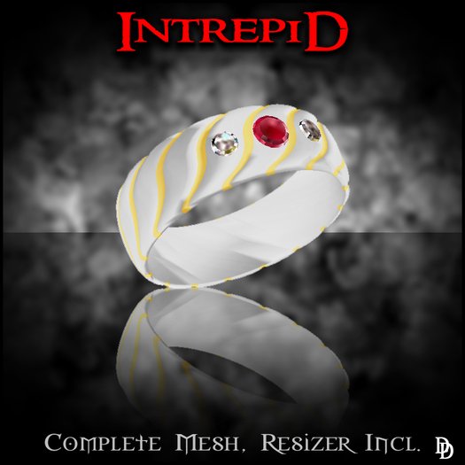 Dare Designs: Intrepid Men's ring - platinum-ruby