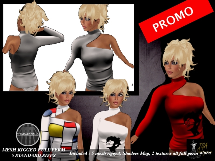 MESH RIGGED FULL PERM ASYMETRIC TOP PROMO