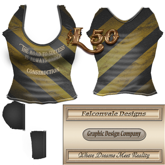 Road to Construction Black/Hazzard yellow baby doll teeshirt