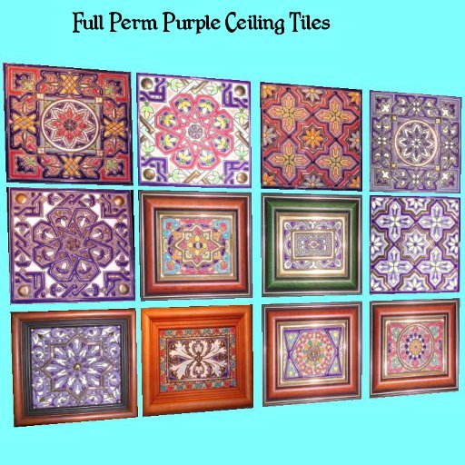 Purple ceiling tiles 