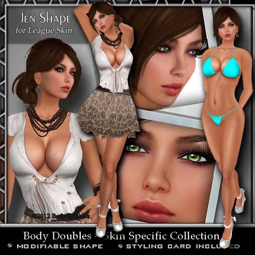 High Quality Women's Shape for League Jen Skin by Body Doubles, Realistic & Modifiable; Styling Card Included