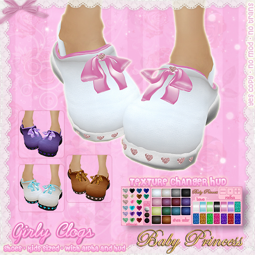 :*BABY*: Girly Clogs - Cute shoes with texture hud