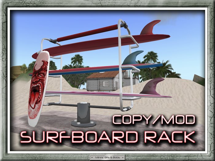 MODERN SURFBOARD RACK in steel & chrome