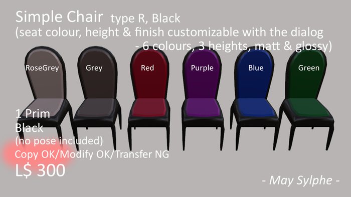 - May Sylphe - Simple Chair R 6Colours/Black