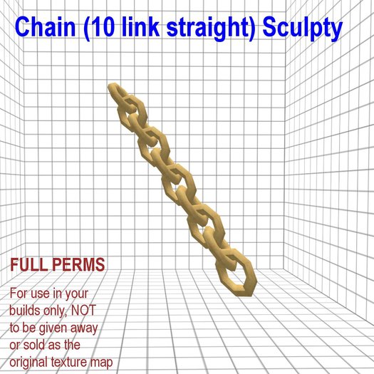 Chain Straigh 10 Link Sculpty Map Full Perms 