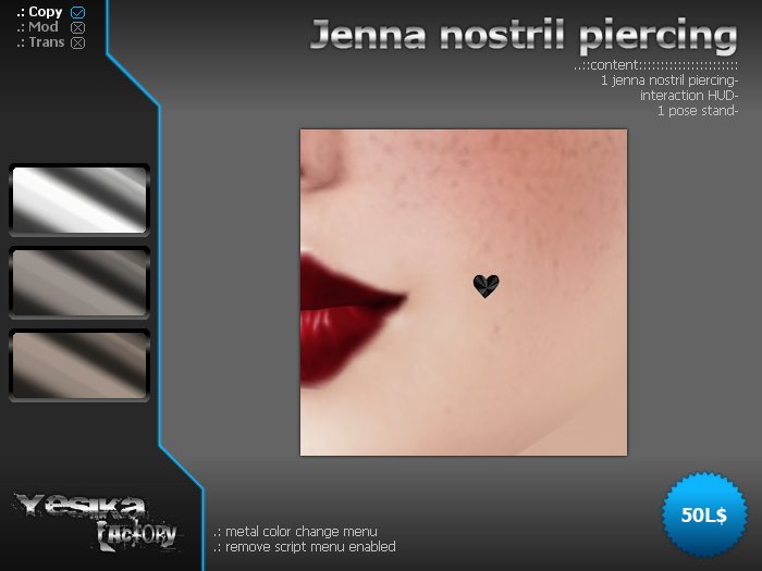 ..:: Yesika Factory ::.. Jenna Piercing - Nostril (Box)