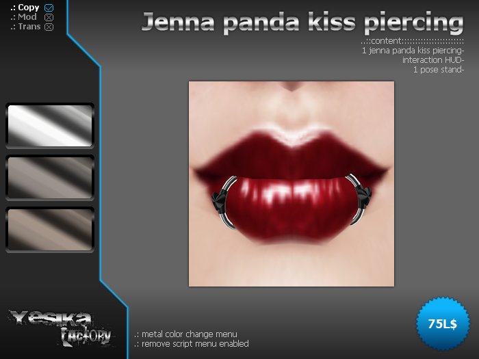 ..:: Yesika Factory ::.. Jenna Piercing - Panda Kiss (Box)