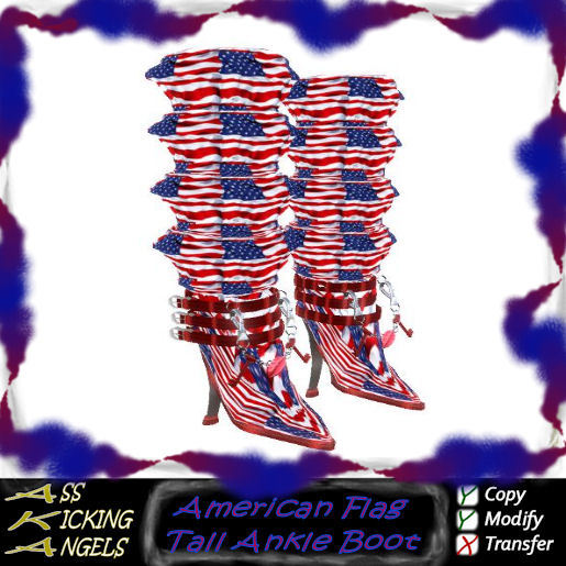 AKA American Flag Tall Ankle Boot Patriotic 4th of July Independence Day Memorial Day