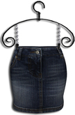 ((Crystal Line))Denim skirt-Blueblack(Mesh)