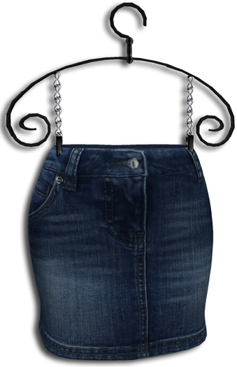((Crystal Line))Denim skirt-Blue(Mesh)