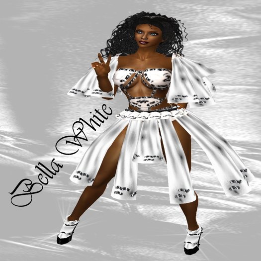 FULL PERM SEXY WHITE LADIES CUSTUME & ACCESSORIES - 10L