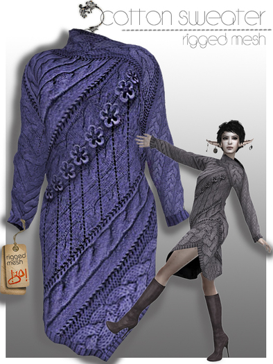 !gO! Cotton sweater violet
