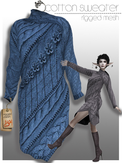 !gO! Cotton sweater blue