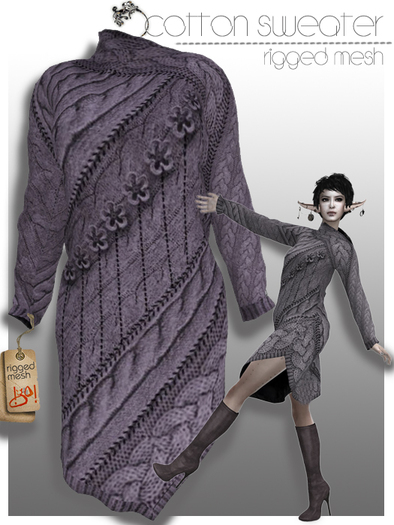 !gO! Cotton sweater lila