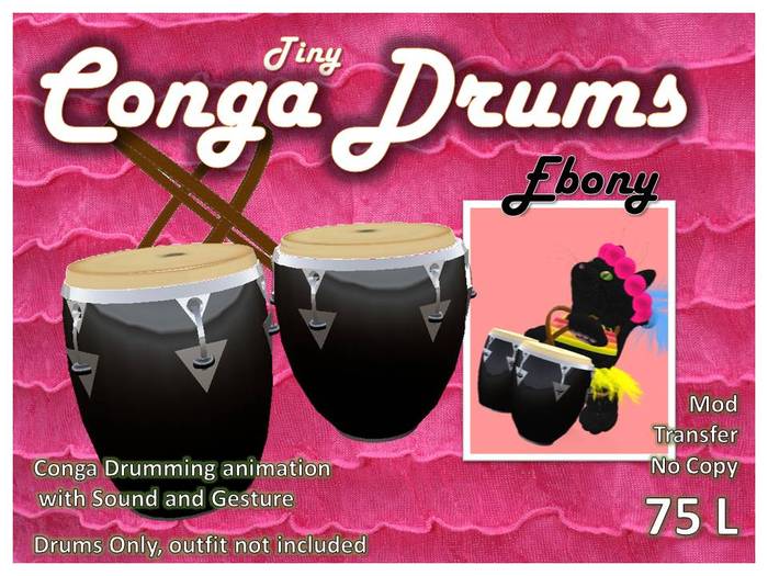 Tiny Conga Drums Ebony