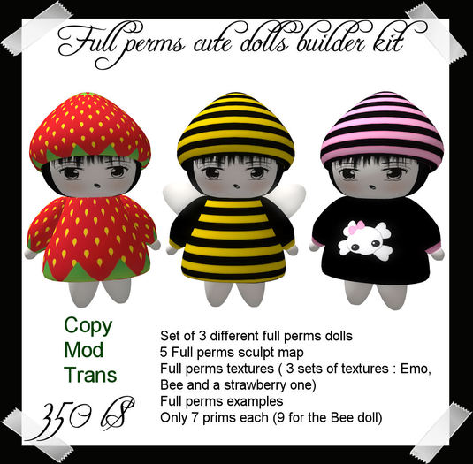 Full Perms Cute Doll kit for builders