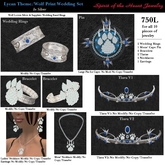 Lycan/Wolf Print Silver Wedding Set (10pc)