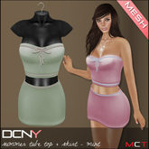 DCNY MESH Summer Tube Top & Skirt in Mint