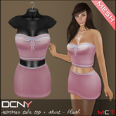 DCNY MESH Summer Tube Top & Skirt in Blush