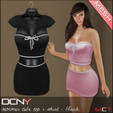 DCNY MESH Summer Tube Top & Skirt in Black