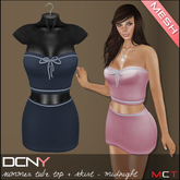 DCNY MESH Summer Tube Top & Skirt in Midnight