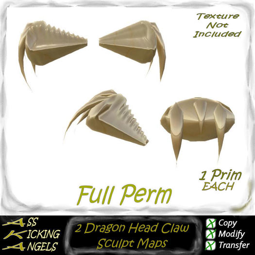 AKA 2 Dragon Head Claw Jewelry Sculpt Maps Ad Full Perm