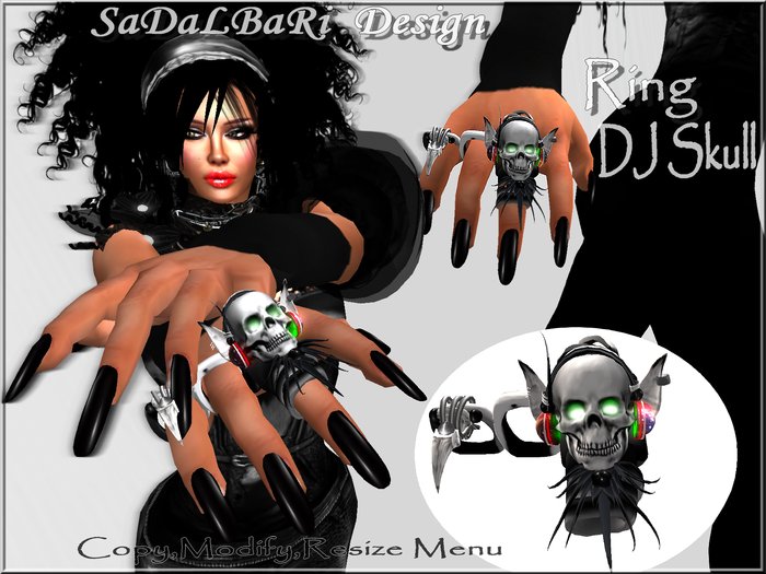 Ring DJ Skull/Female-R
