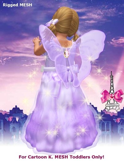 >Cartoon K. Toddlers< Mesh Baby Gown - Model: Purple