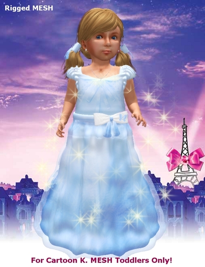 >Cartoon K. Toddlers< Mesh Baby Gown - Model: Blue