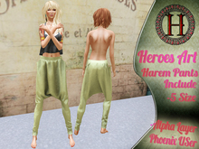 Heroes Art.-Harem Pants- Light Green Time Woman Mesh Pants