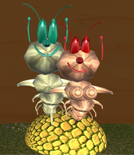 Mr & Mrs Bug walking embrassed 