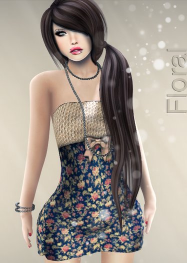 MESH FLORAL DRESS *YAKO*