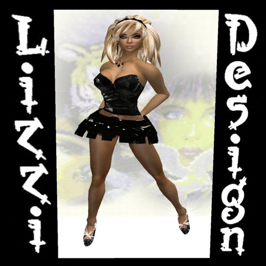 FULL PERM SEXY BLACK LATEX SKIRT, TOP SHOES & ACCESSORIES - 10L
