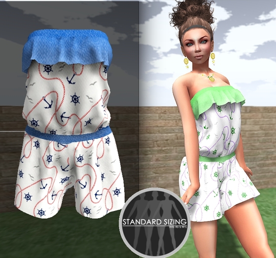 :[strip'd]: Nadia Romper [Blue]