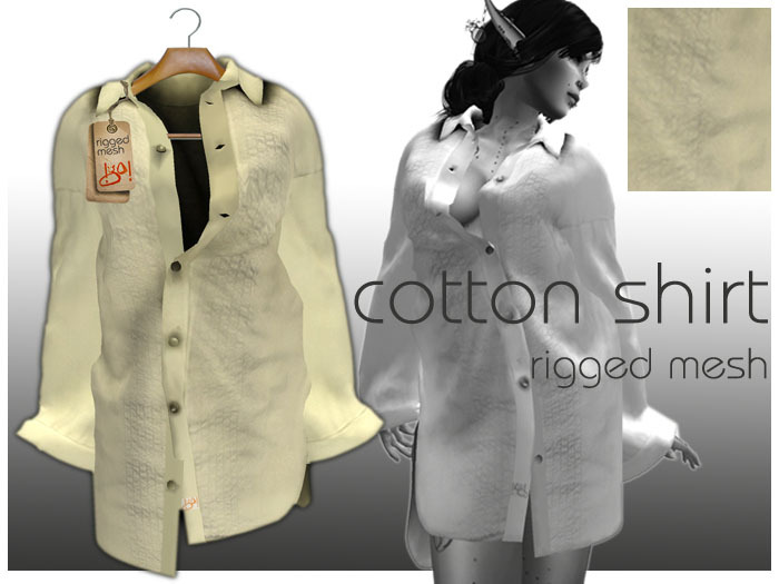 !gO! cotton.shirt.beige.fem.