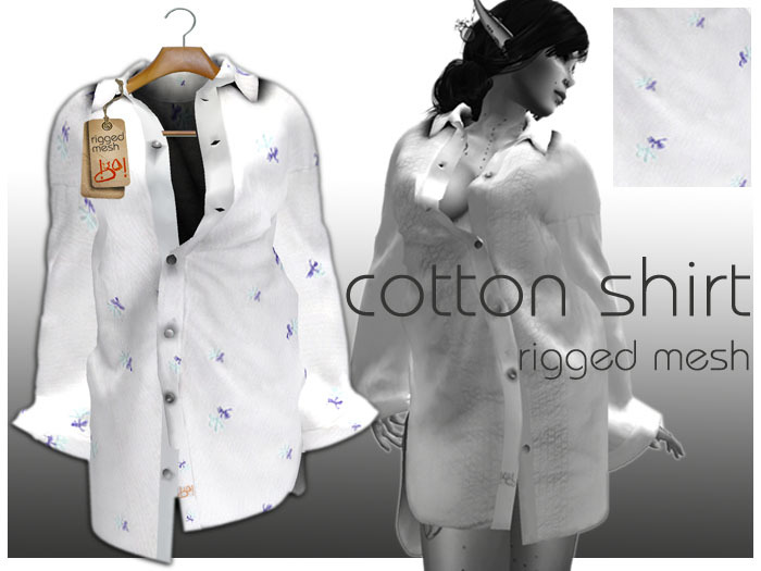 !gO! cotton.shirt.flower-blue.fem.