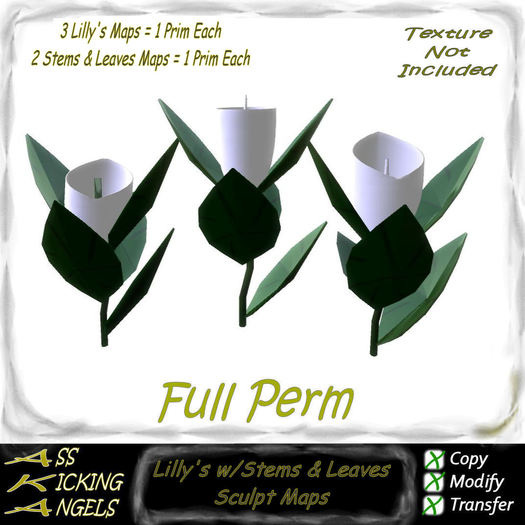 AKA Lillys and Stem with Leaves Sculpt Maps Ad Full Perm