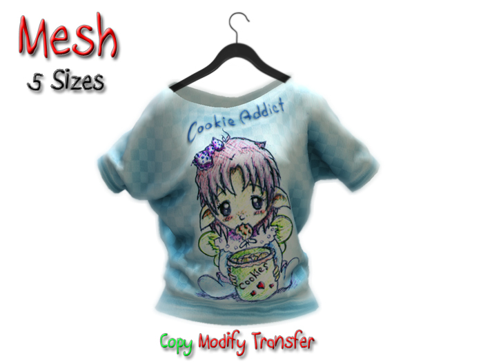 VirtualBeauty] Cookie Addict MESH Blouse 5 Sizes Blue