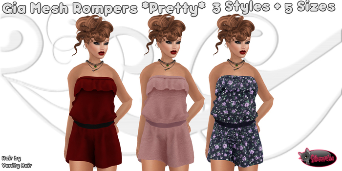 .:Glamorize:. Gia Mesh Rompers *Pretty* (3 Styles in 5 Sizes Each)