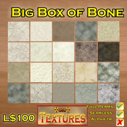 Second Life Marketplace - USC Textures - Big Box of Bone