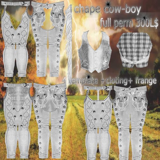 chape cow-boy  blanc